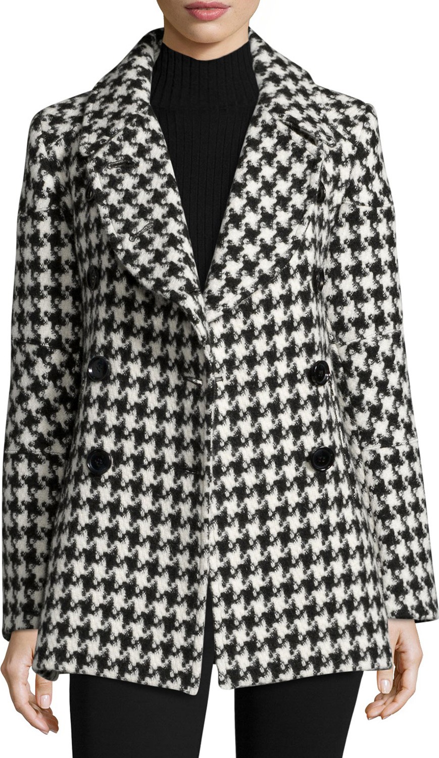 Sofia Cashmere SS NTCH CLR DBBL BRST HTOOTH