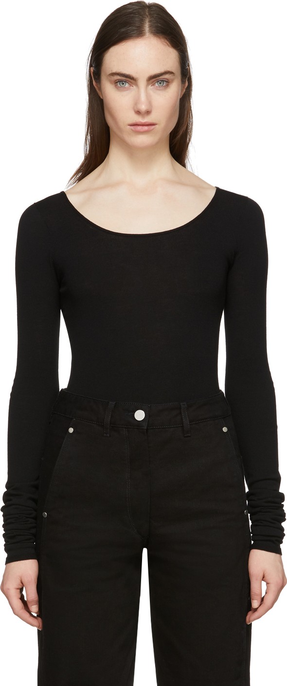 Lemaire Black Second Skin Long Sleeve Pullover