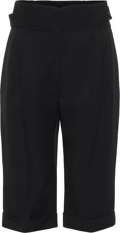 Saint Laurent High-rise wool Bermuda shorts