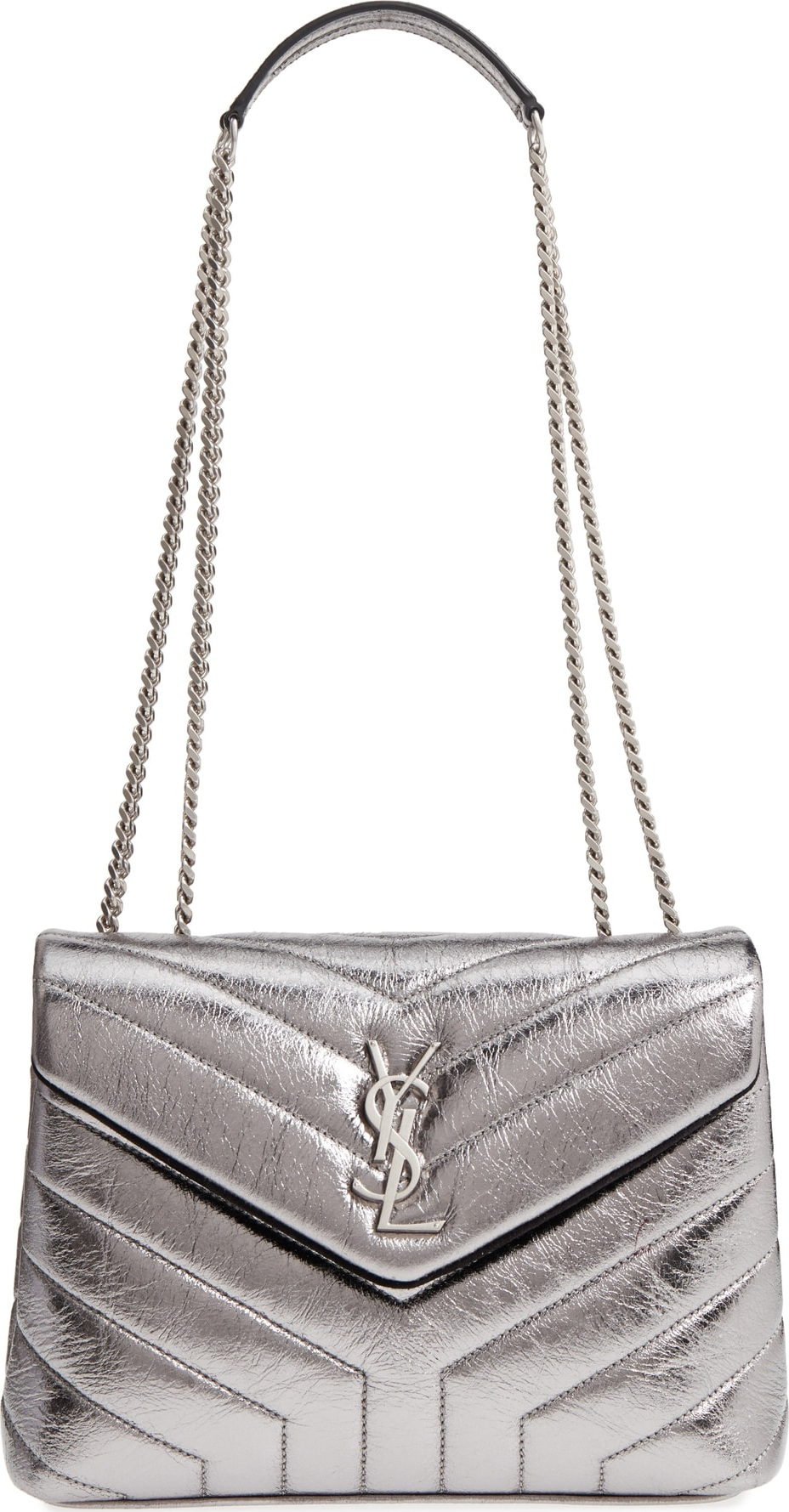 Saint Laurent Small Loulou Metallic Leather Shoulder Bag