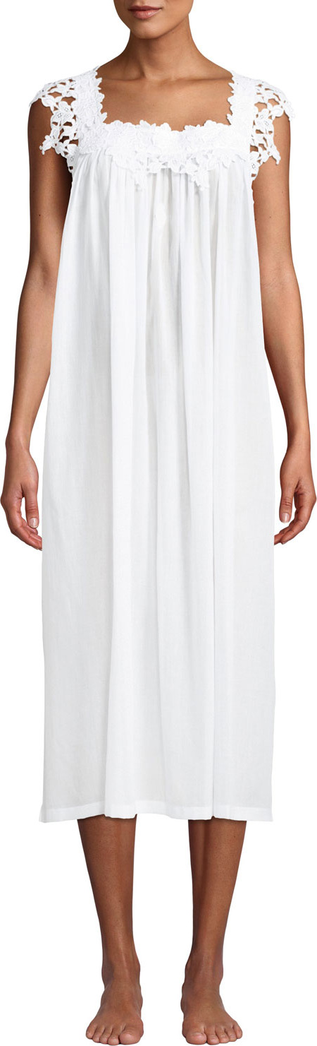 Celestine Princesa Floral-Applique Sleeveless Nightgown
