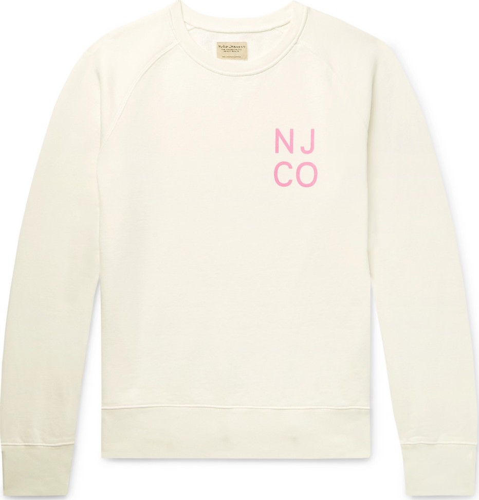 Nudie Jeans Melvin Logo-Print Organic Loopback Cotton-Jersey Sweatshirt