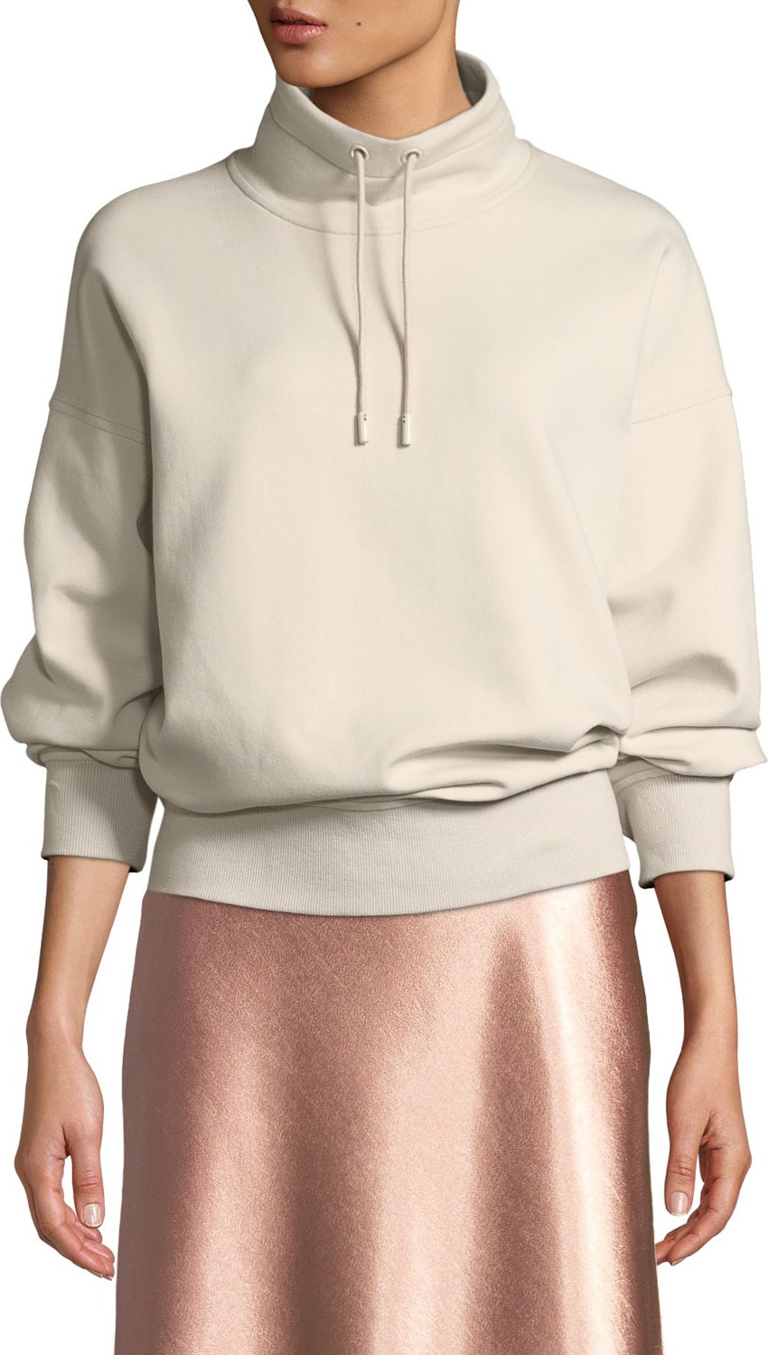 Vince Oversized Funnel-Neck Pullover Sweatshirt
