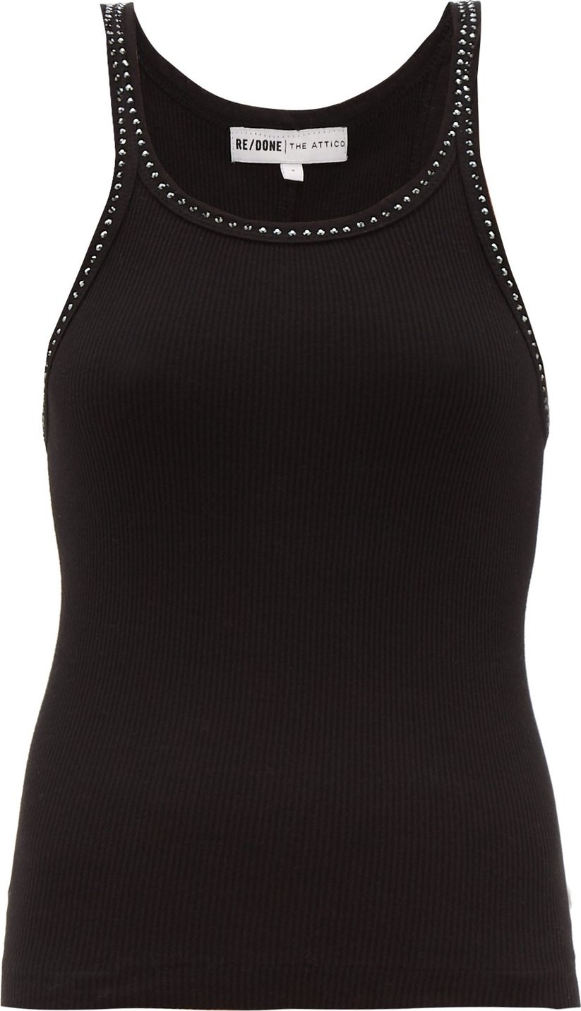 Re/Done Originals X The Attico crystal-embellished ribbed tank top