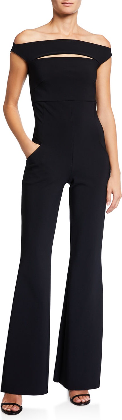 La Petite Robe di Chiara Boni Rebecca Slash-Neck Jumpsuit