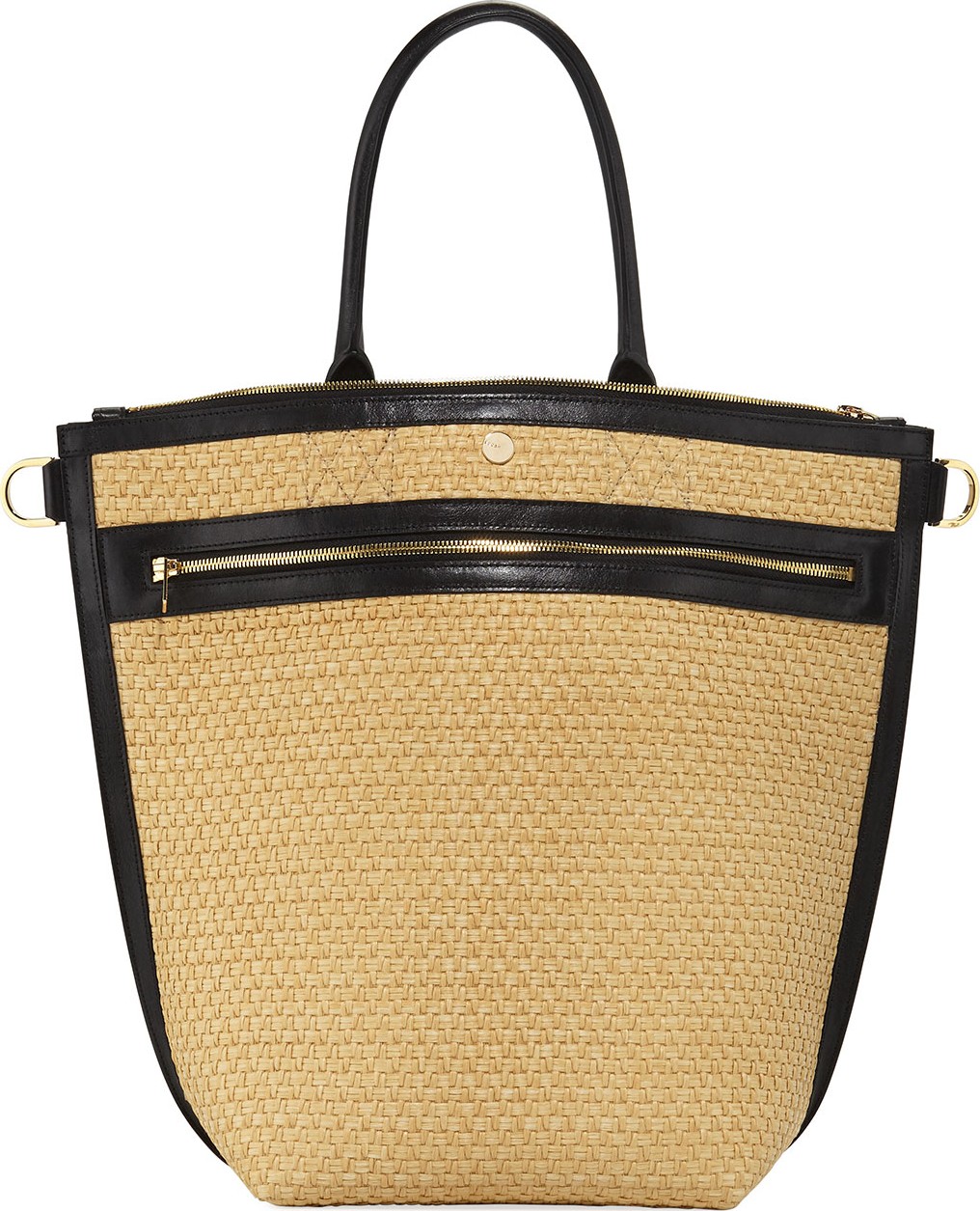 Sacai Trapezoid Medium Raffia Tote Bag