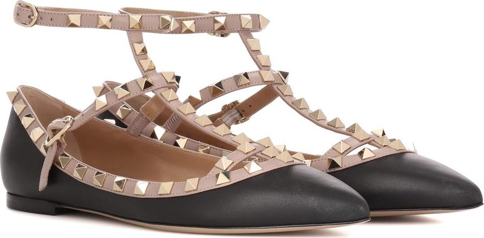 Valentino Valentino Garavani Rockstud leather ballerinas