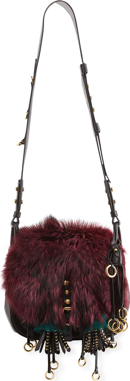 Prada Corsaire Medium Mixed-Fur Messenger Bag