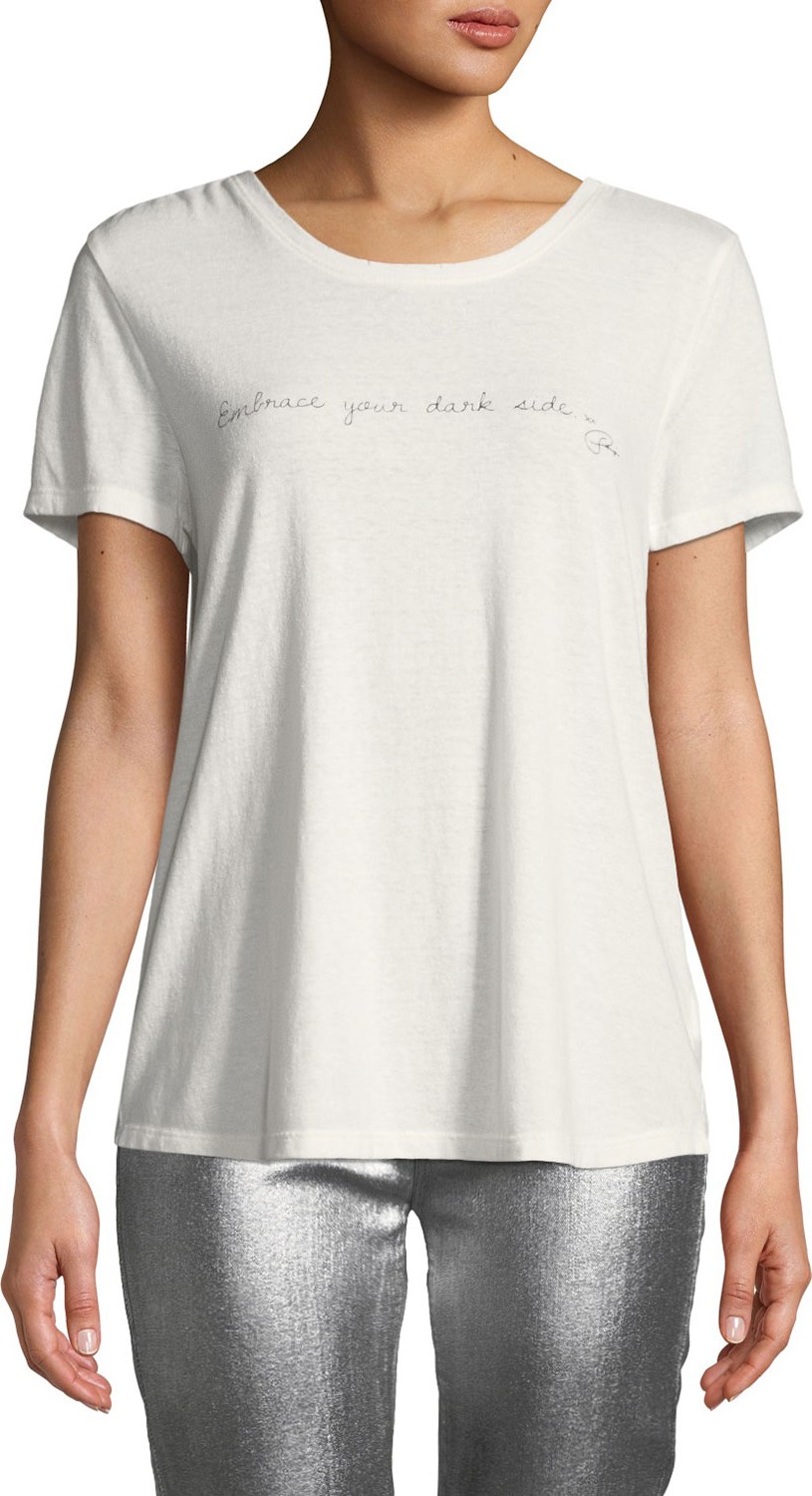 PAIGE Bexley Crewneck Tee with Embrace Script