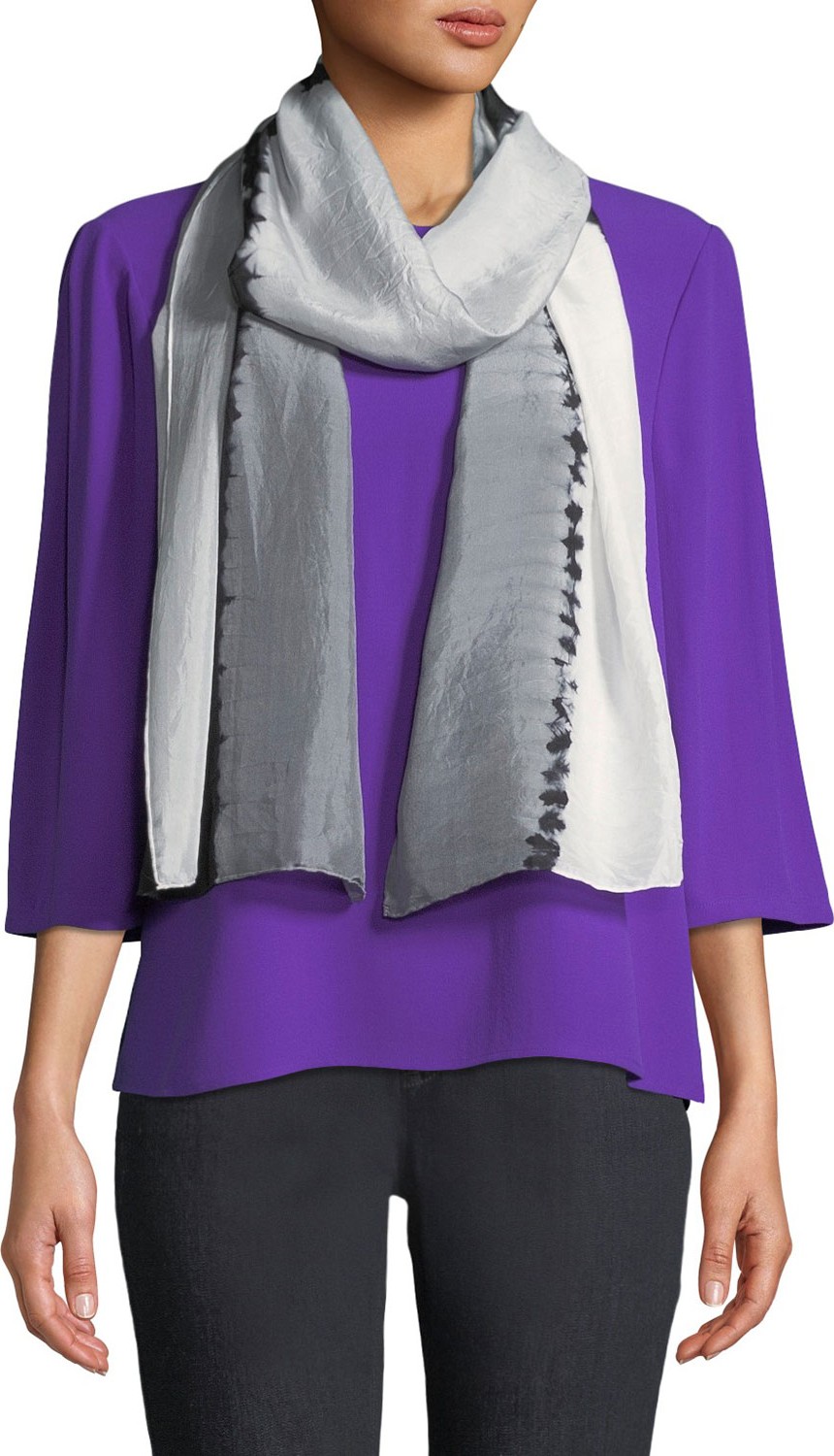 Eileen Fisher Silk Shibori Divisions Scarf