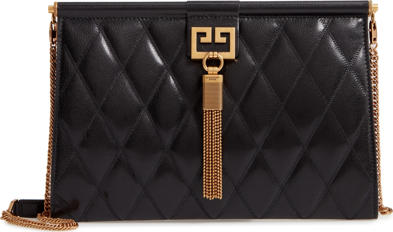 Givenchy Gem Quilted Leather Frame Shoulder Bag