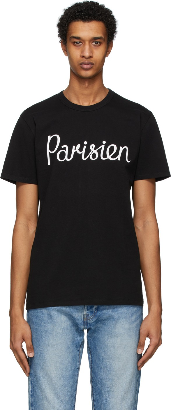 Maison Kitsune Black 'Parisien' T-Shirt