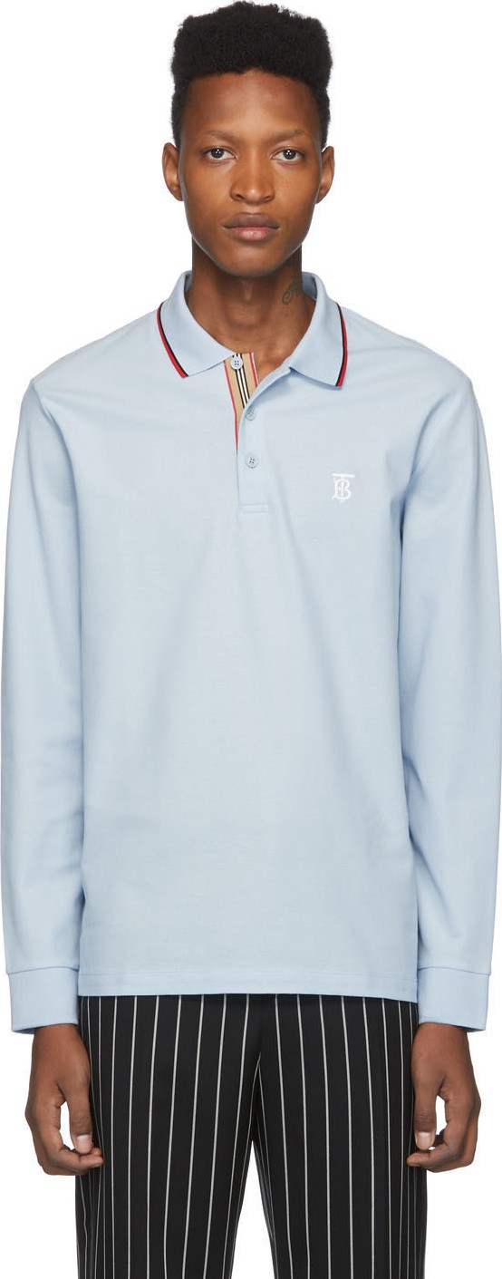 Burberry London England Blue Monogram Walton Polo