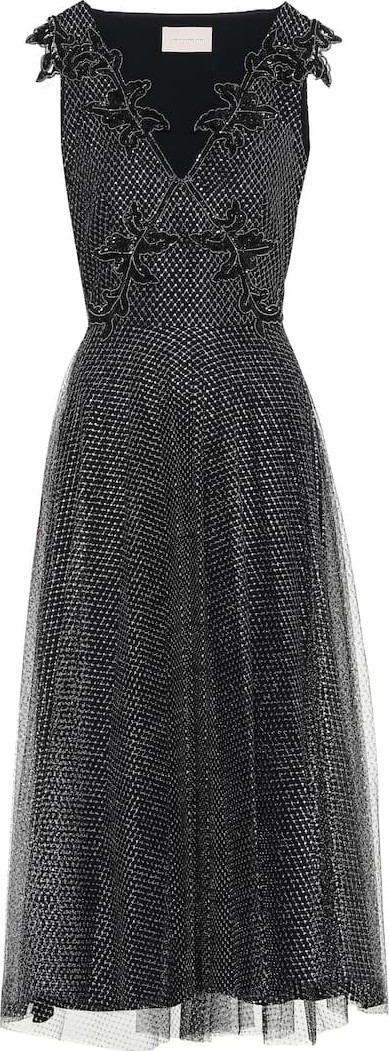 Christopher Kane Metallic tulle midi dress