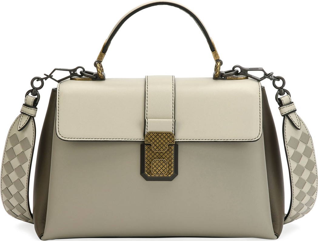 Bottega Veneta Piazza Medium Colorblock Leather Top-Handle Bag
