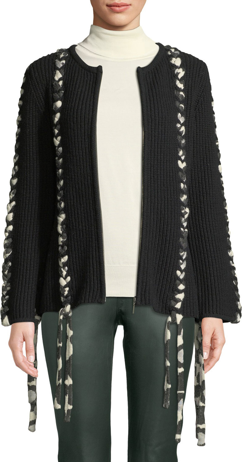 Tabula Rasa Sousi Zip-Front Tie Cardigan