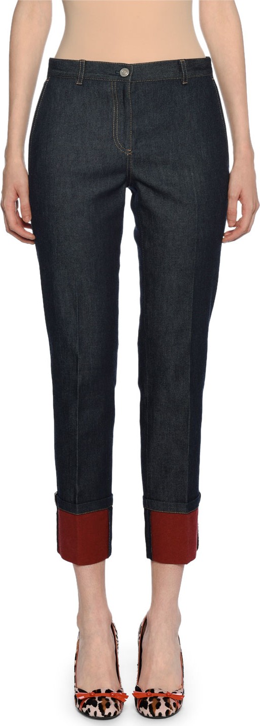 Bottega Veneta Cropped Cuffed Denim Pants