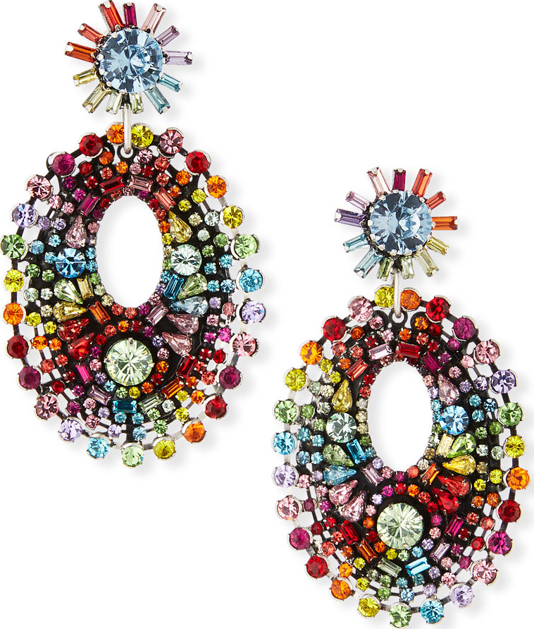 DANNIJO Mathilde Rainbow Crystal Drop Earrings
