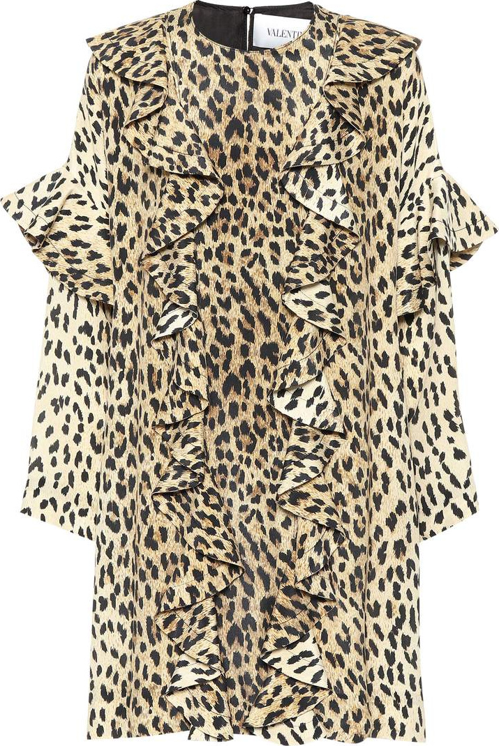 Valentino Leopard-print silk dress