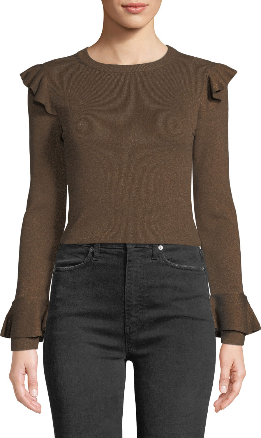 Alice + Olivia Mittie Pullover with Ruffles