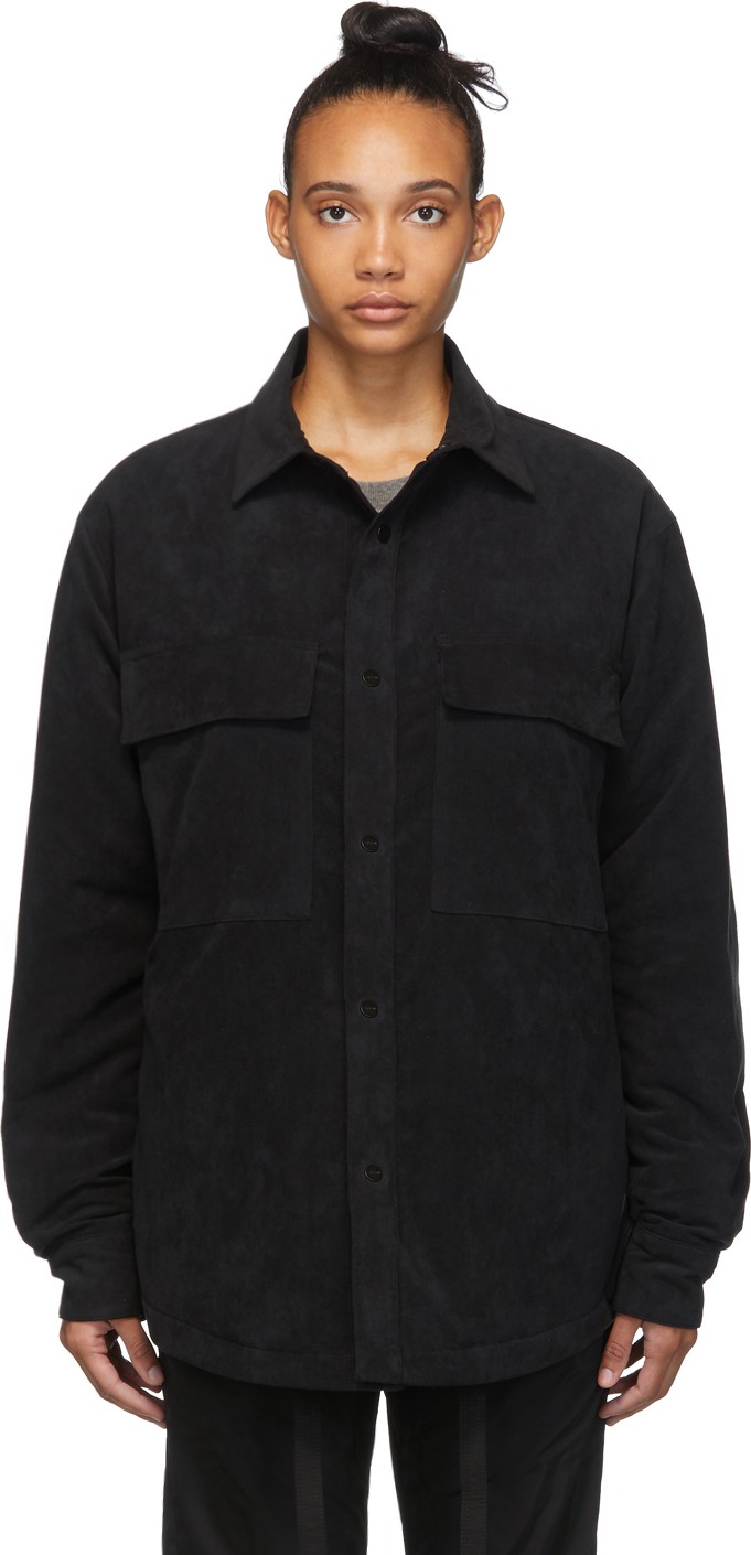 Fear of God Black Faux-Suede Jacket Shirt