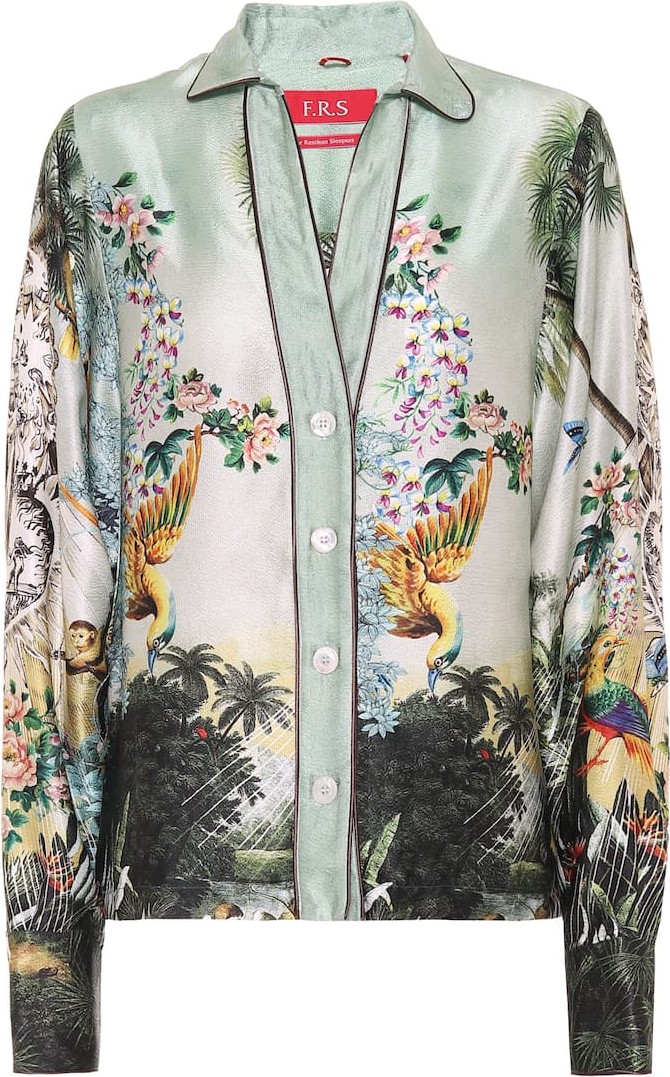 F.R.S For Restless Sleepers Anaideia printed silk pajama shirt