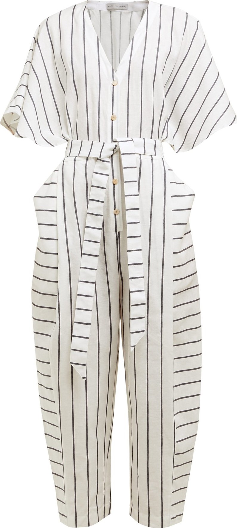 palmer//harding Dana striped cotton-blend jumpsuit