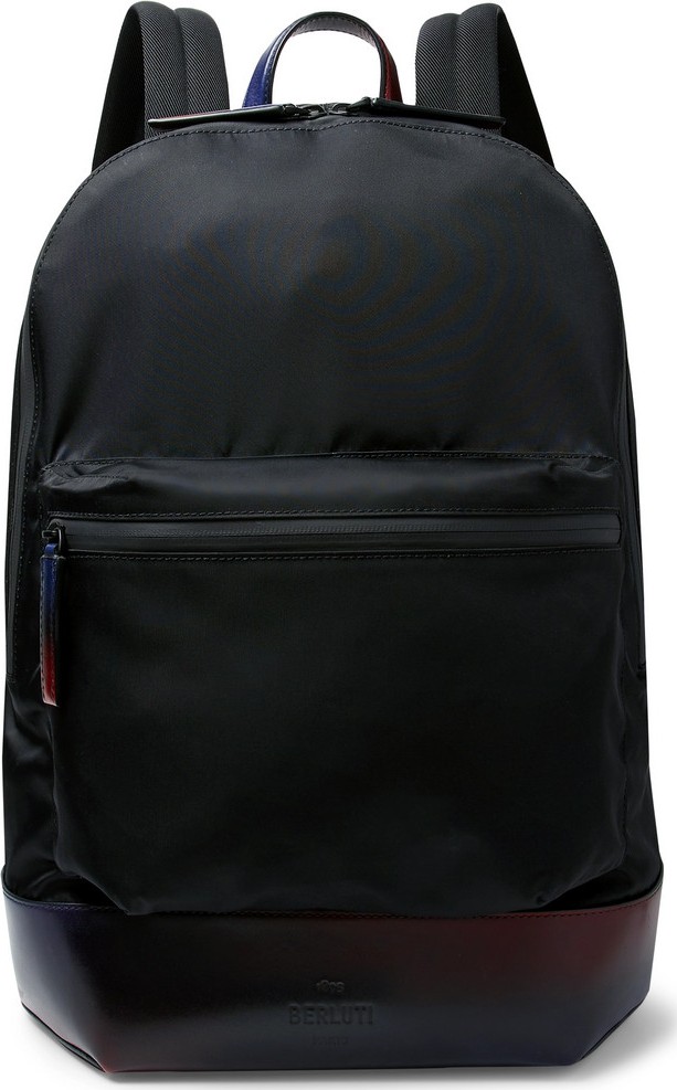 Berluti Volume MM Venezia Leather-Trimmed Nylon Backpack