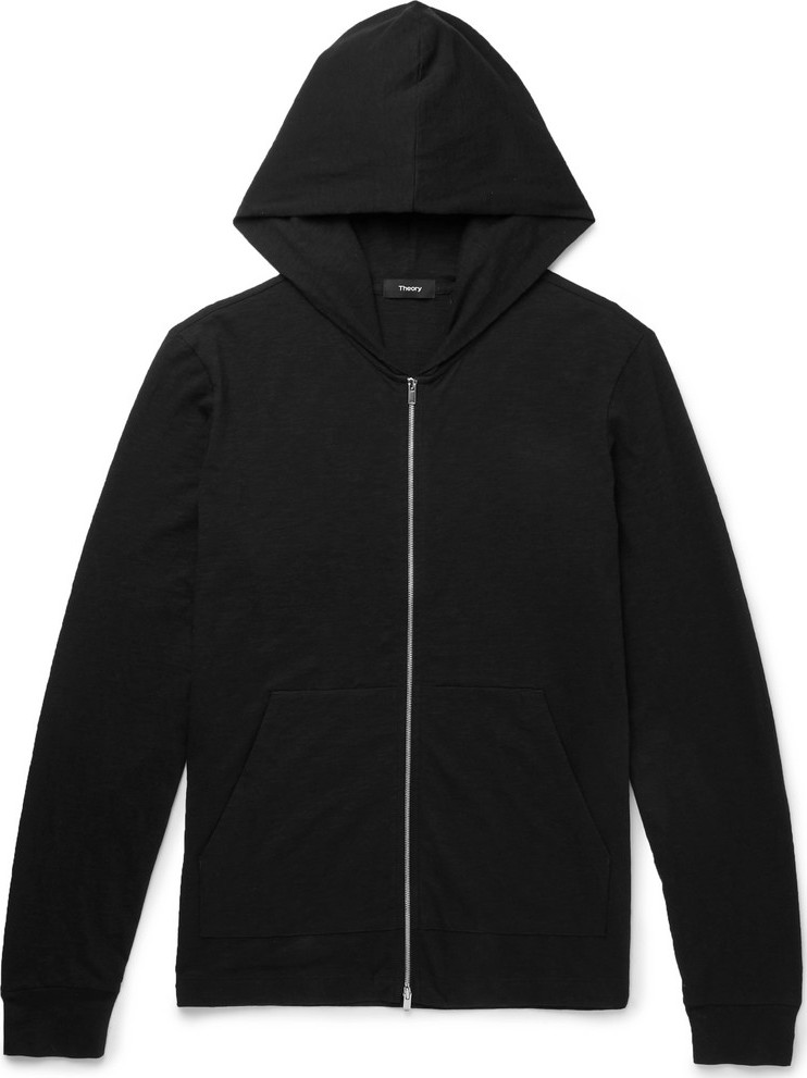 Theory Cosmos Slub Cotton-Jersey Zip-Up Hoodie