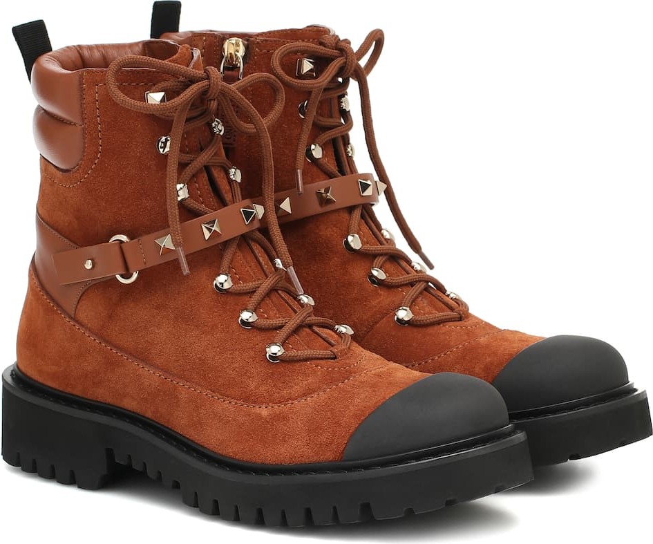 Valentino Valentino Garavani Rockstud suede ankle boots