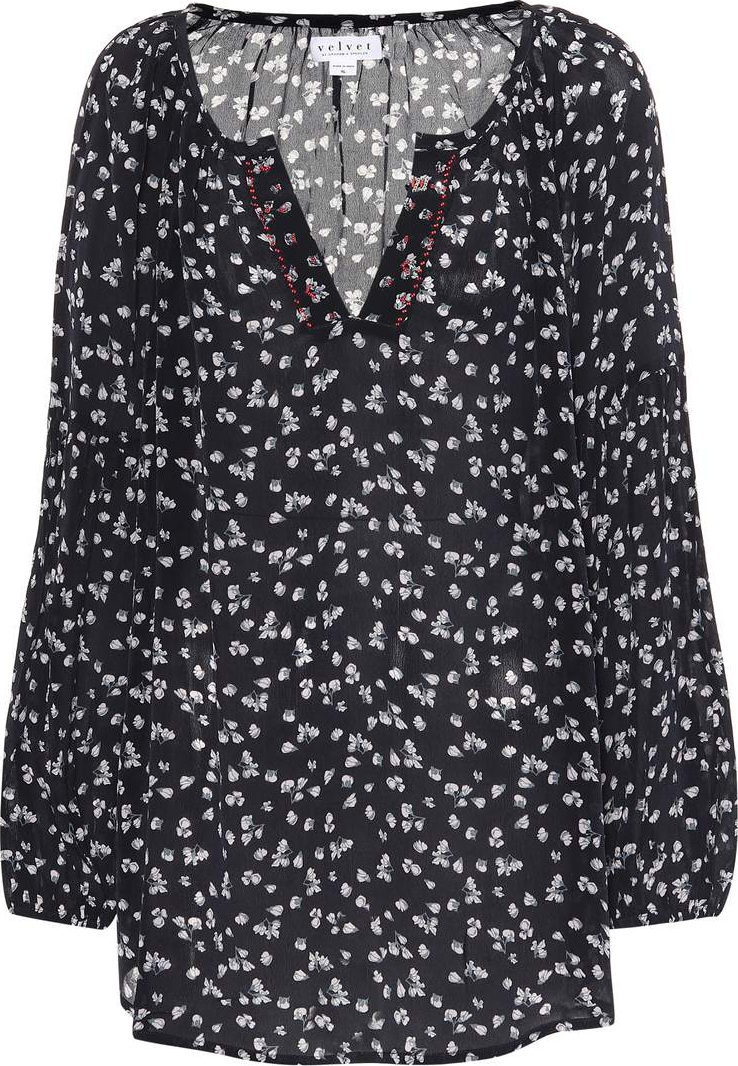 Velvet By Graham & Spencer Bessy printed peasant blouse