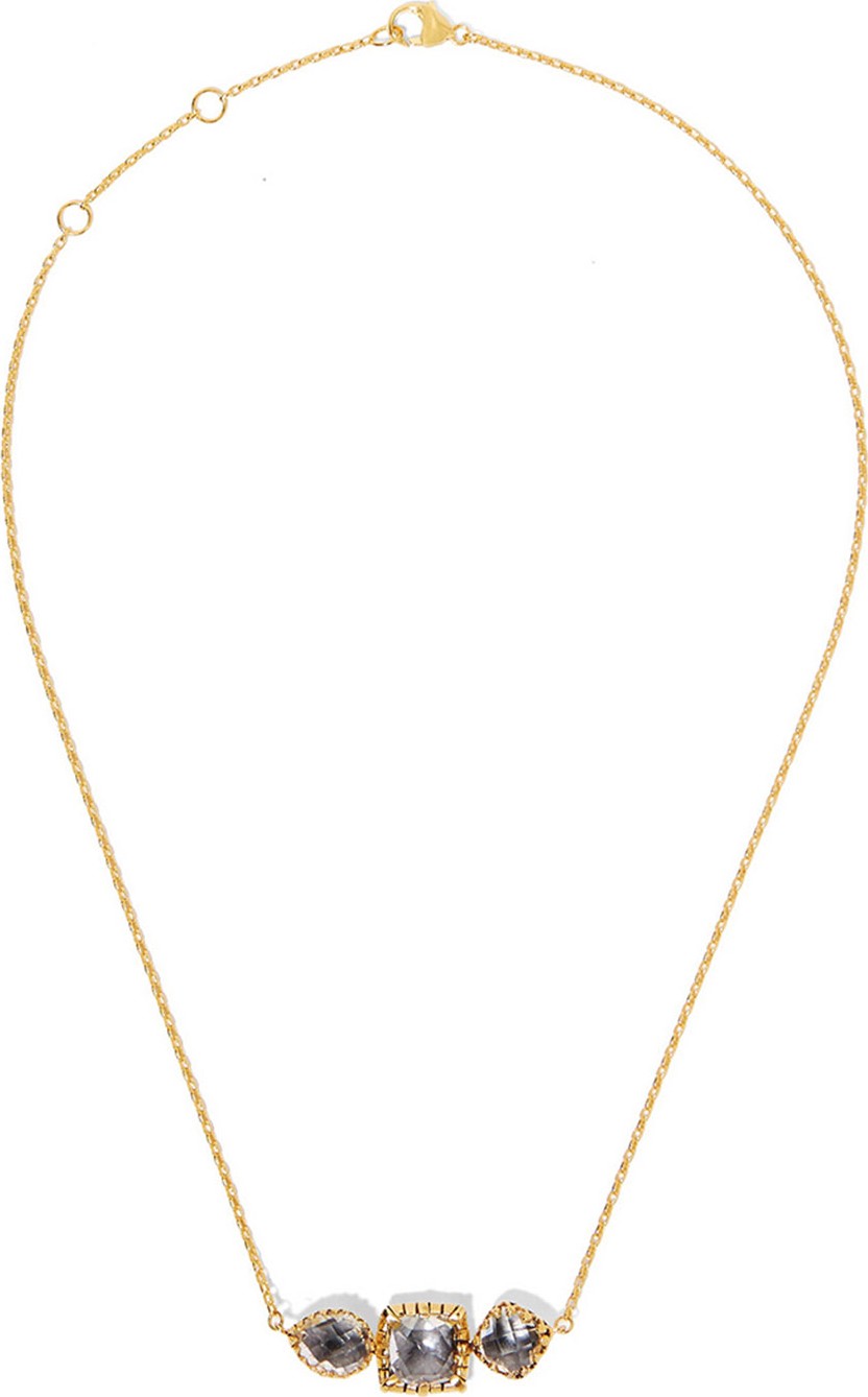 Larkspur & Hawk Sadie Three-Station Necklace in Gray Foil