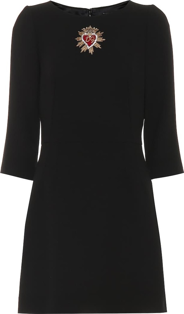 Dolce & Gabbana Embroidered wool crêpe dress