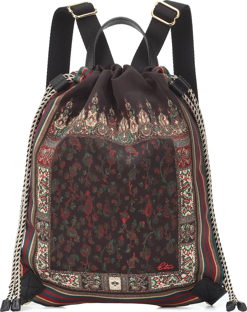 Etro Printed satin rucksack