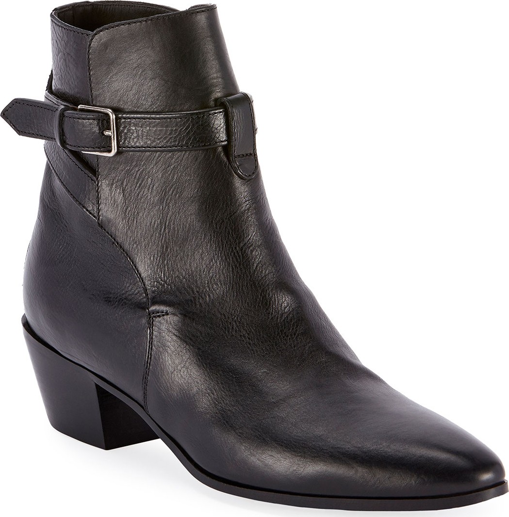 Saint Laurent West Jodhpur Leather Booties