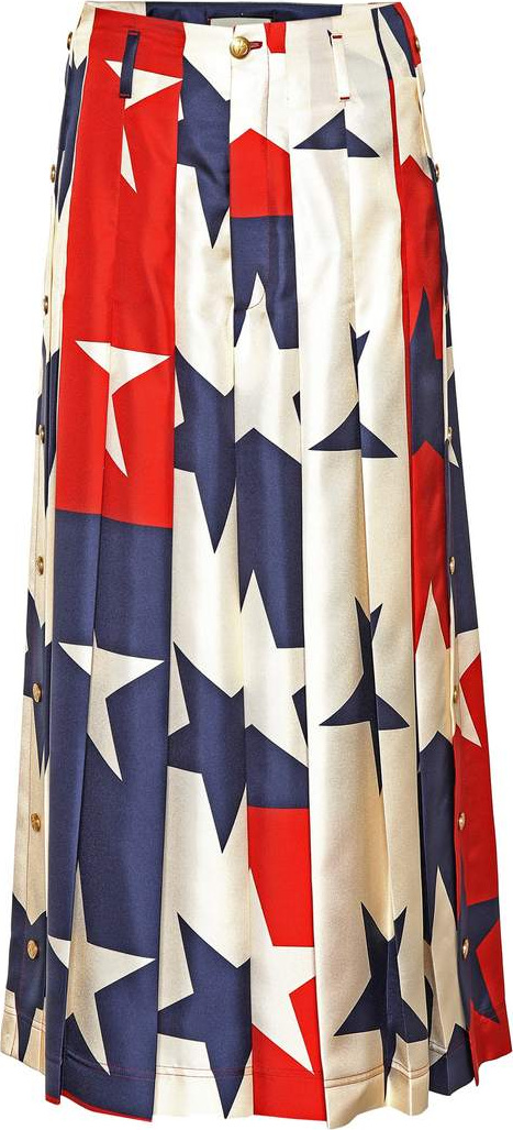 Gucci Star pleated silk pants