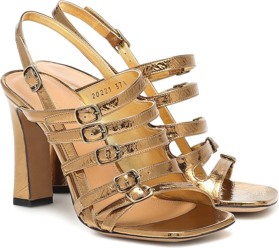 Dries Van Noten Metallic leather sandals
