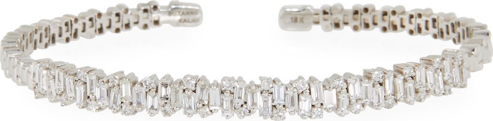 KALAN by Suzanne Kalan 18k White Gold Flexible Diamond Bangle, 1.2tcw