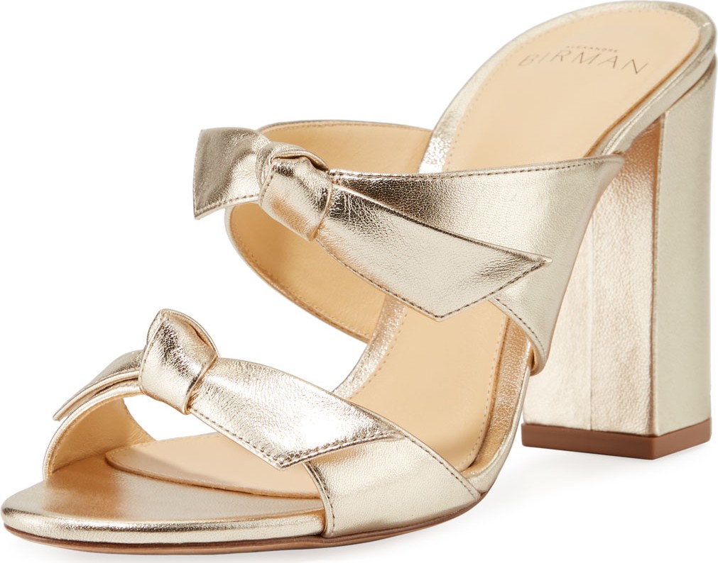 Alexandre Birman Nolita Metallic Knotted Slide Sandals