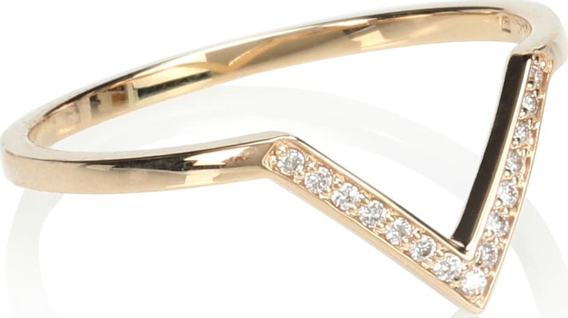 Anna Sheffield Chevron Bea Band 14kt yellow gold and diamond ring