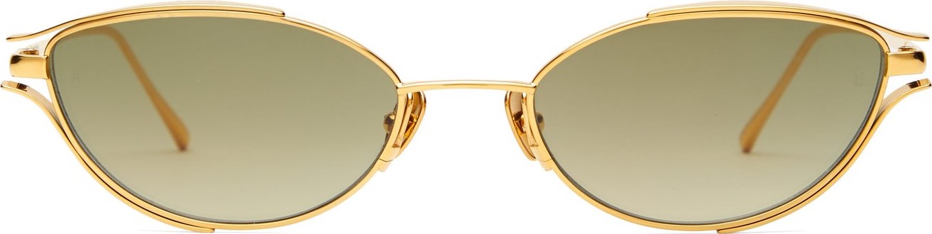 Linda Farrow Small cat-eye metal sunglasses