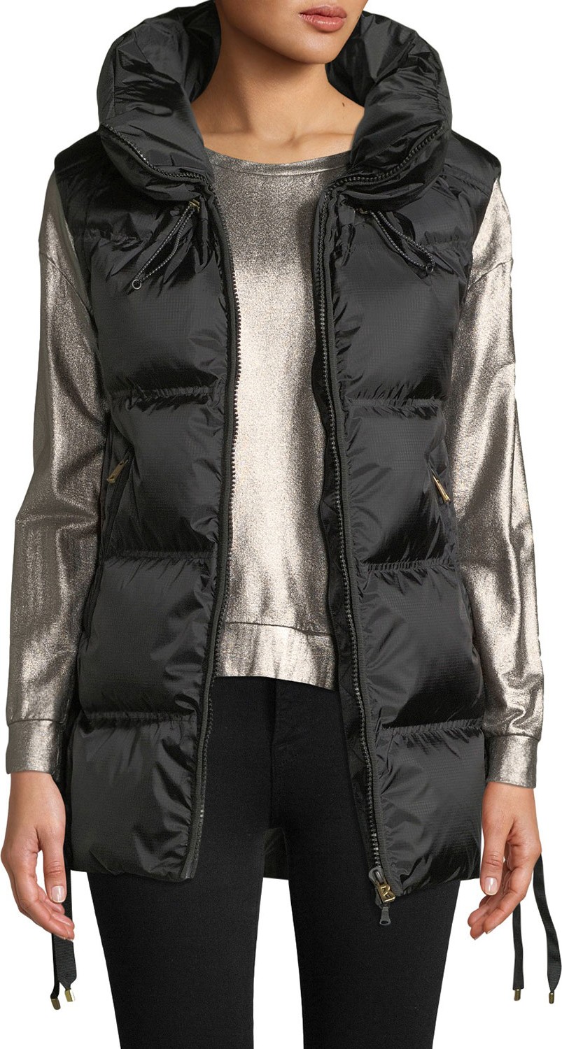 Bogner Dorea Wide Down-Filled Vest w/ Lace-Up Sides