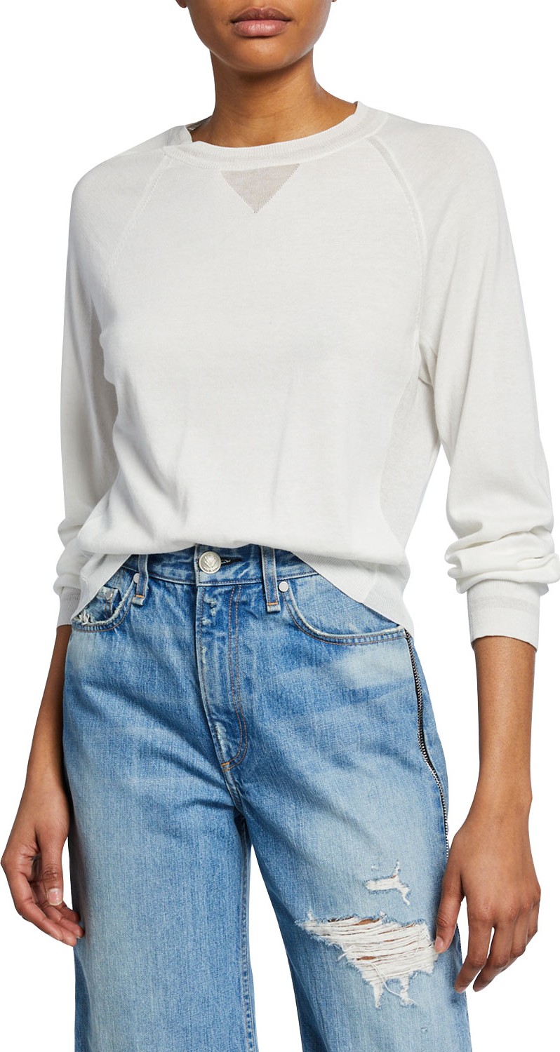 Rag & Bone Kento Raglan-Sleeve Crewneck Sweater