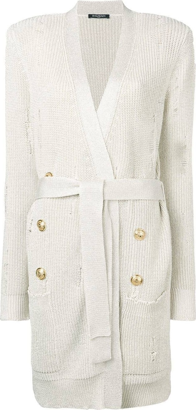 Balmain belted cardigan