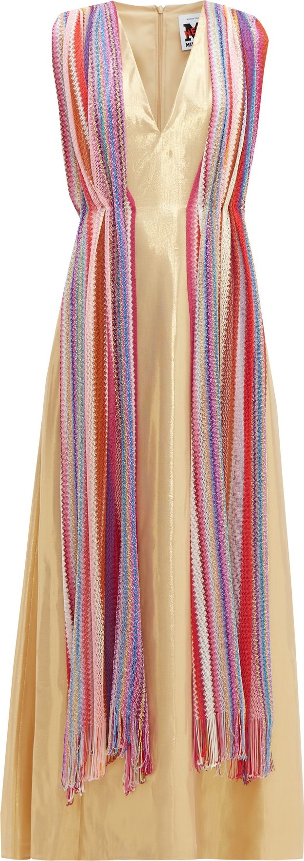 M Missoni Vintage-scarf silk-blend lamé maxi dress