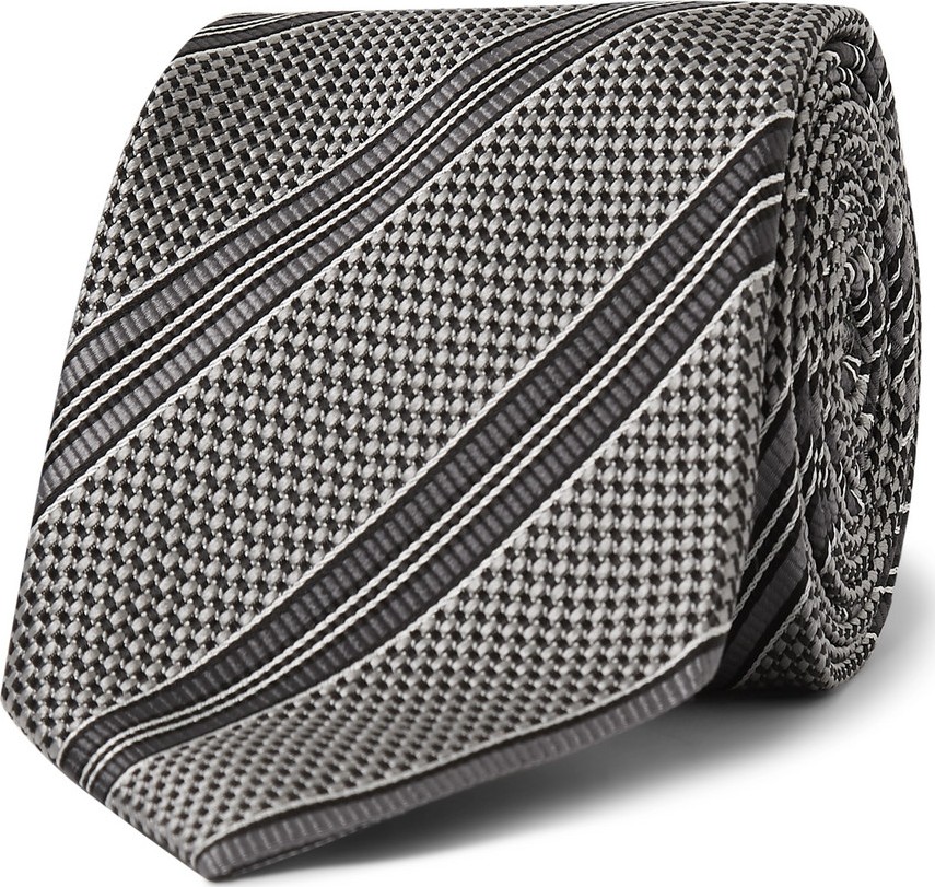 TOM FORD 8cm Striped Woven Silk Tie
