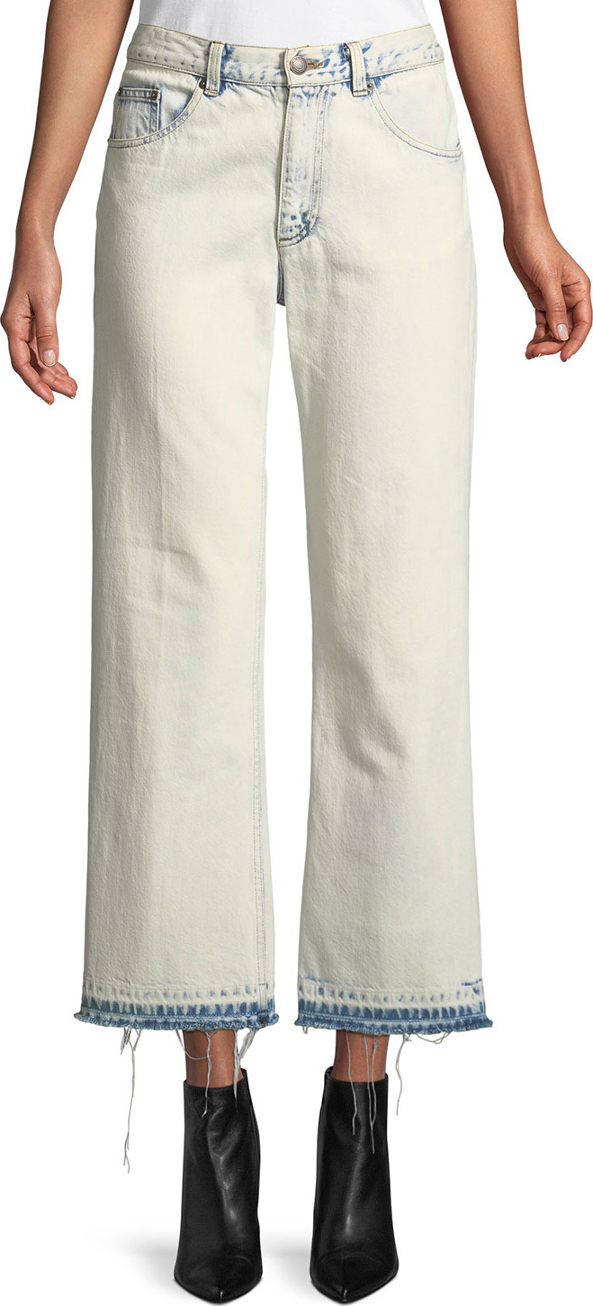 MARC JACOBS Wide-Leg Washed-Denim Cropped Jeans