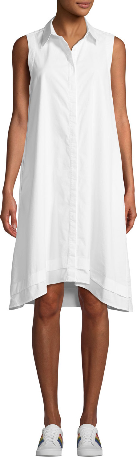 AG Jeans Clover Button-Front Sleeveless Shirtdress