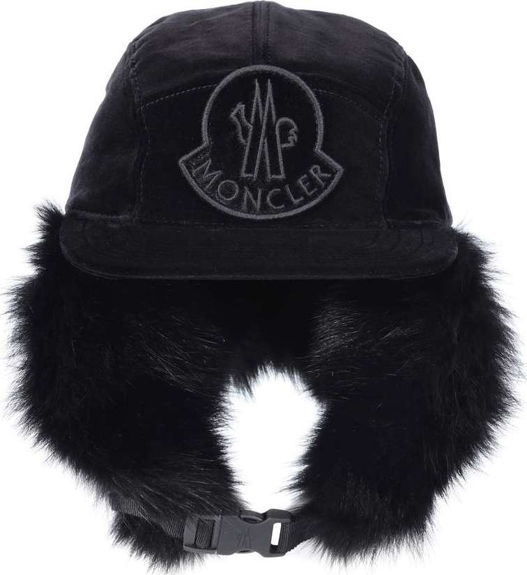 Moncler Fur-lined cotton trapper hat