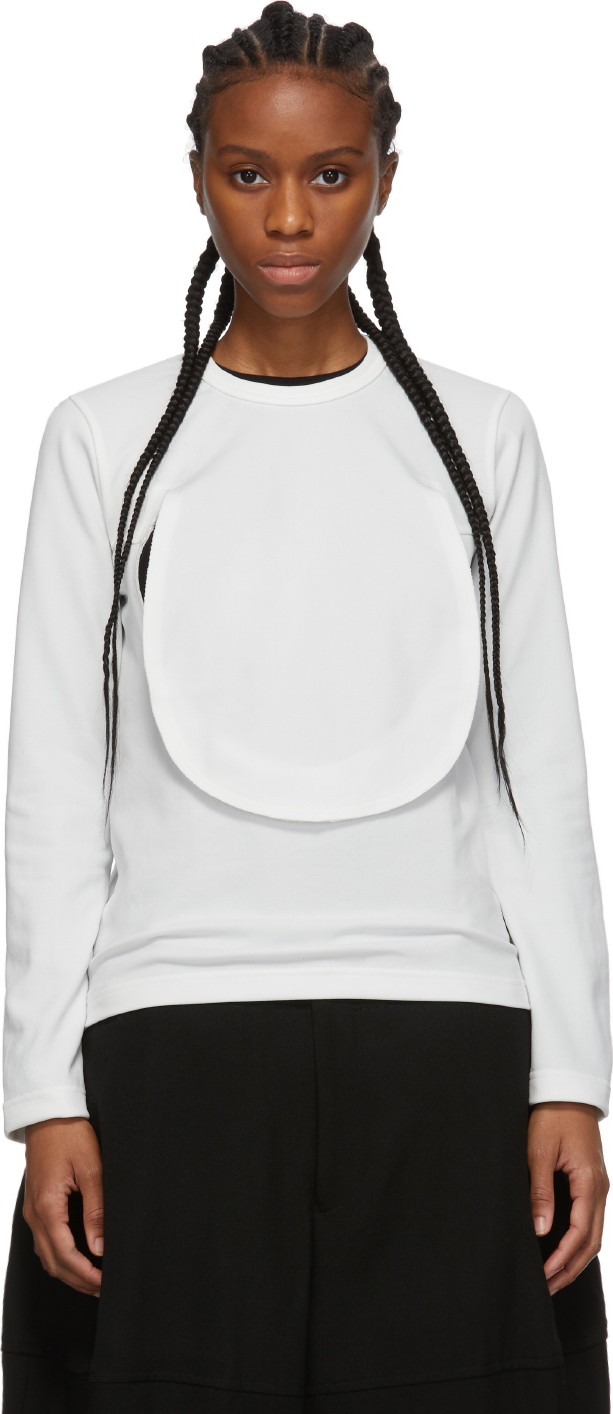 Comme Des Garçons Comme Des Garçons White Circle Cut-Out Long Sleeve T-Shirt